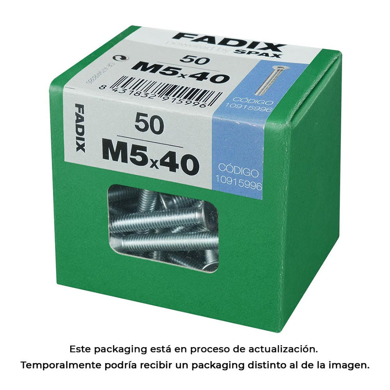 Box L 50 Units, Metric Screw Cp M 5X40Mm Fadix