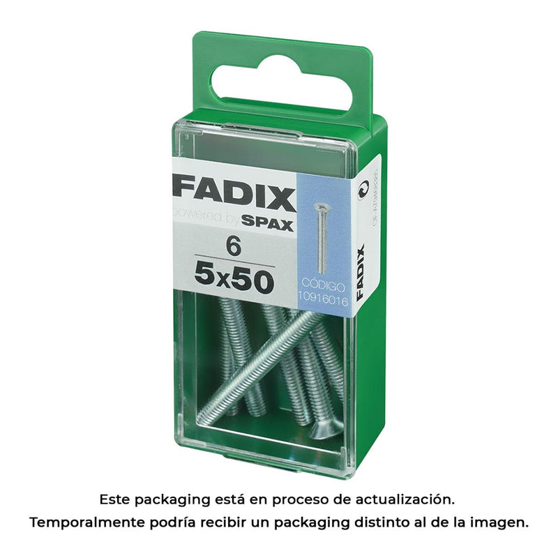 Caja S 6 Unid, Tornillo Metrica Cp M 5X50Mm Fadix