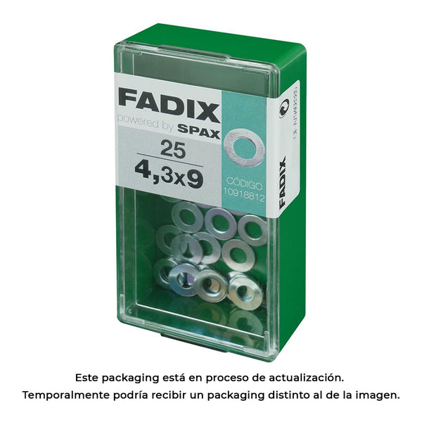 Box S 25 Units, Flat Washer Zinc 4.3x9mm Fadix