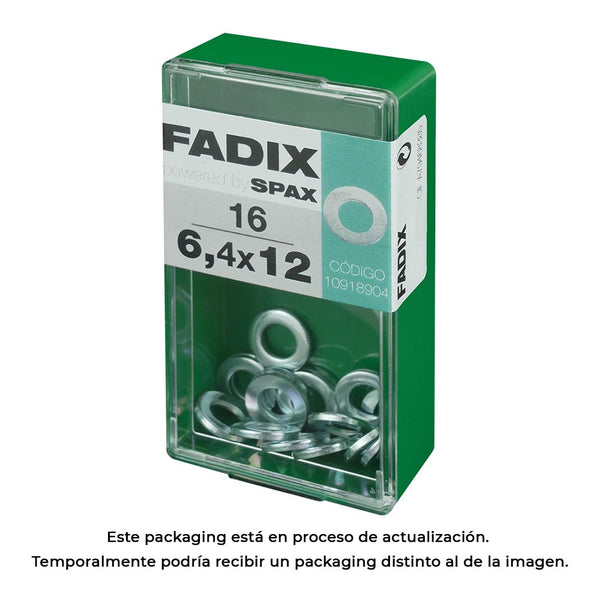 Box S 16 Units, Flat Washer Zinc 6.4x12mm Fadix