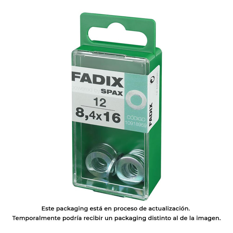 Box S 12 Units, Flat Washer Zinc 8.4x16mm Fadix