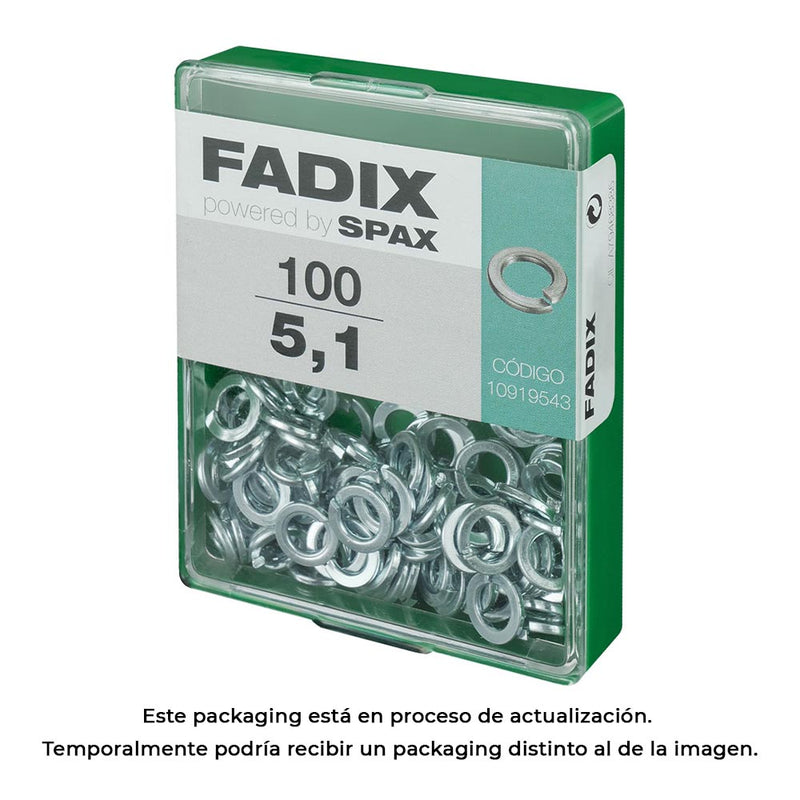 Caja M 100 Unid, Arandela Presion 5,1Mm Fadix