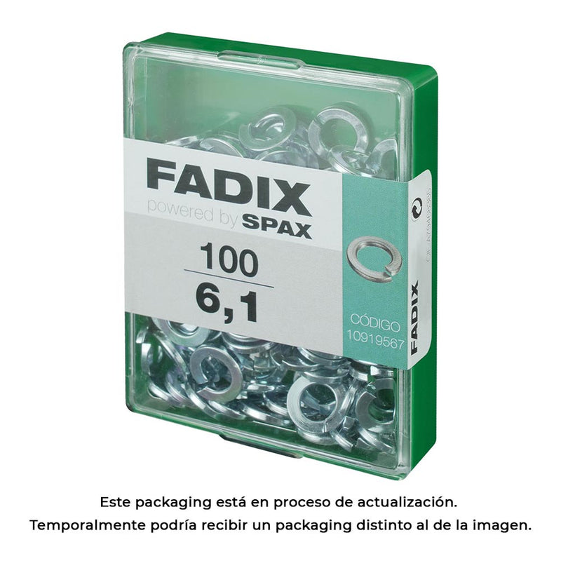 Caja M 100 Unid, Arandela Presion 6,1Mm Fadix