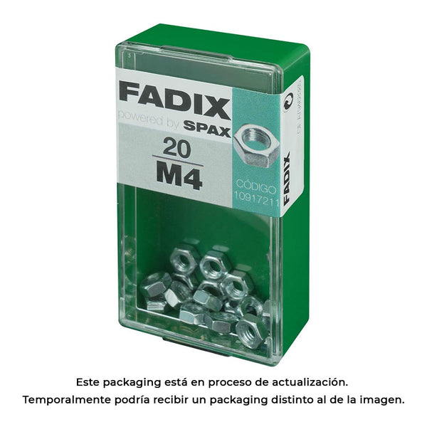 Caja S 20 Unid, Tuerca Cinc M 4 Fadix