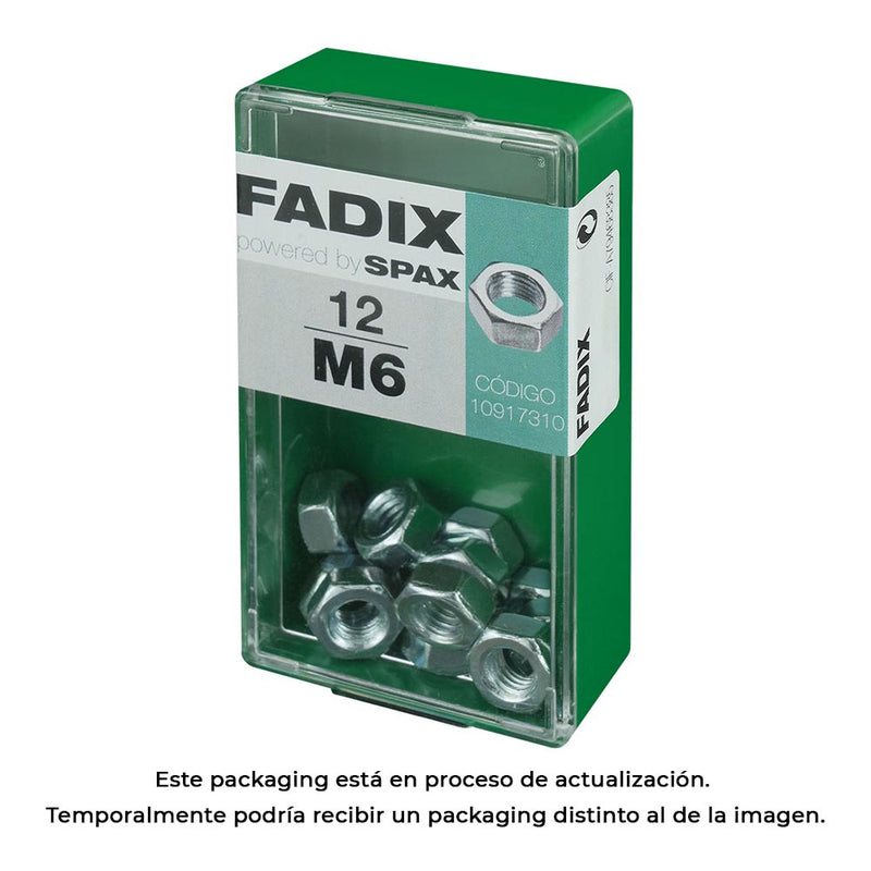 Box S 12 Units, Nut Zinc M 6 Fadix