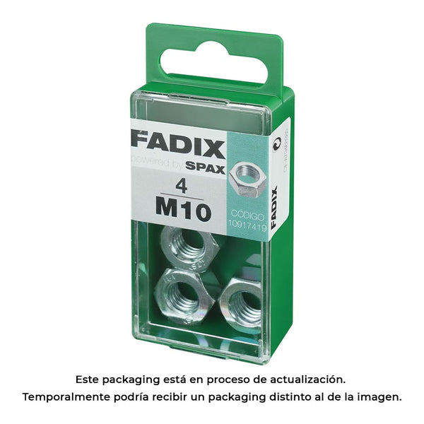 Box S 4 Units, Nut Zinc M 10 Fadix