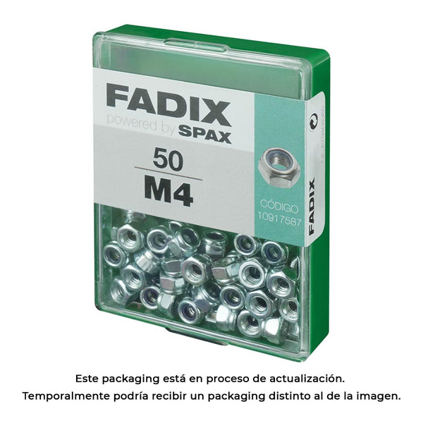 Box M 50 Units, Nut With Self-Locking Zinc M 4 Fadix