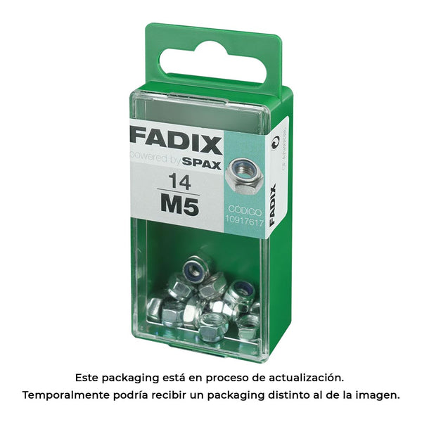 Box S 14 Units, Nut With Self-Locking Zinc M 5 Fadix