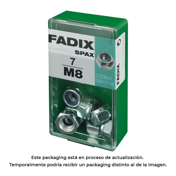 Box S 7 Units, Nut With Self-Locking Zinc M 8 Fadix