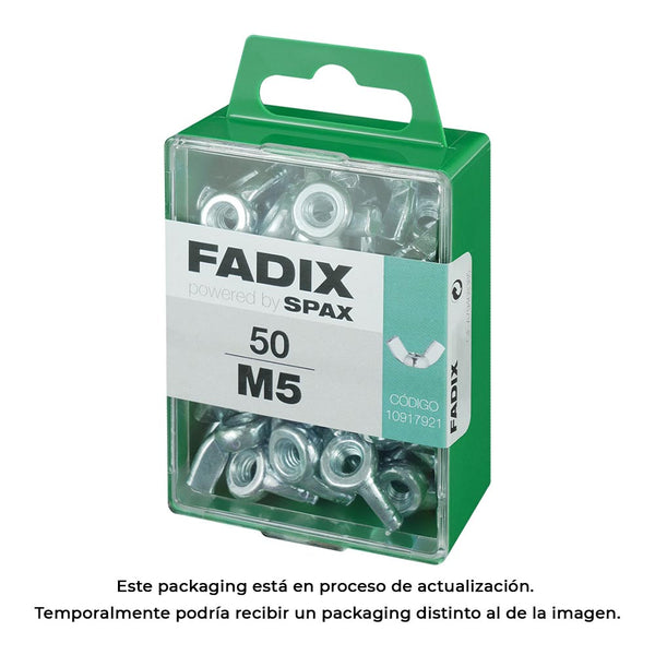 Box M 50 Units, Wing Nut Zinc M 5 Fadix