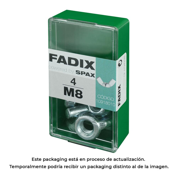 Box S 4 Units, Wing Nut Zinc M 8 Fadix