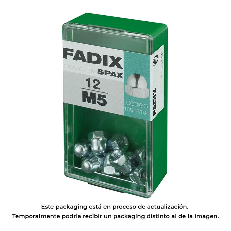 Box S 12 Units, Zinc Blind Nut M 5 Fadix