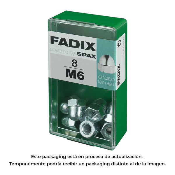 Box S 8 Units, Zinc Cap Nut M 6 Fadix