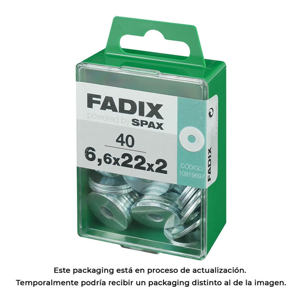 Box M 40 Units, Wide Washer Zinc 6.6X22X2Mm Fadix