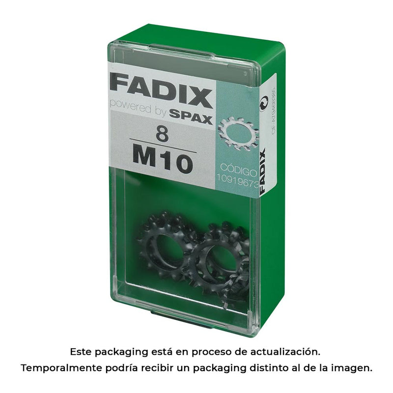 Box S 8 Units, Serrated Washer M 10 Fadix