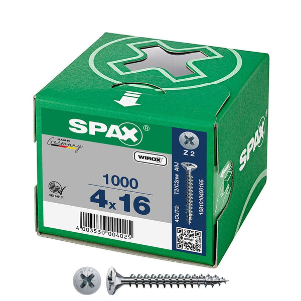 Box 1000 Units. Universal Flat Head Screw Wirox 4X16Mm Z2