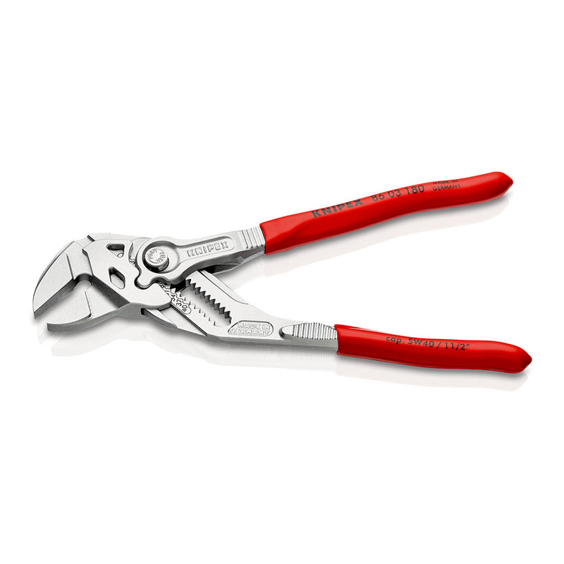 Pliers Wrench Pliers and Wrench in One Tool Chromed Plastic Coated 180 mm 8603180 Knipex