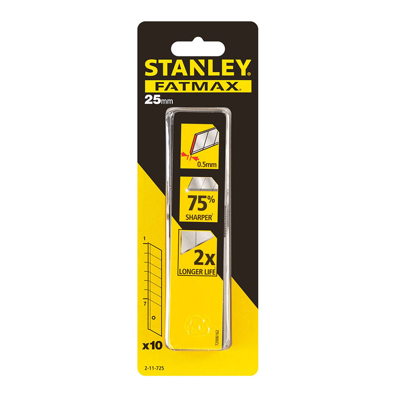 25mm Cutter Blades, 10 Blades 2-11-725 Stanley