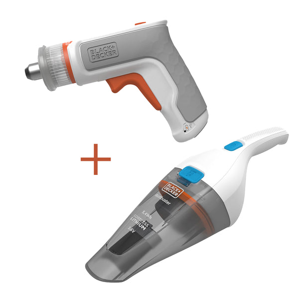 S.Of. Kit: Atornillador Hexdriver 3,6V + Aspirador De Mano 3,6V Bcknvcrta01-Qw Black & Decker