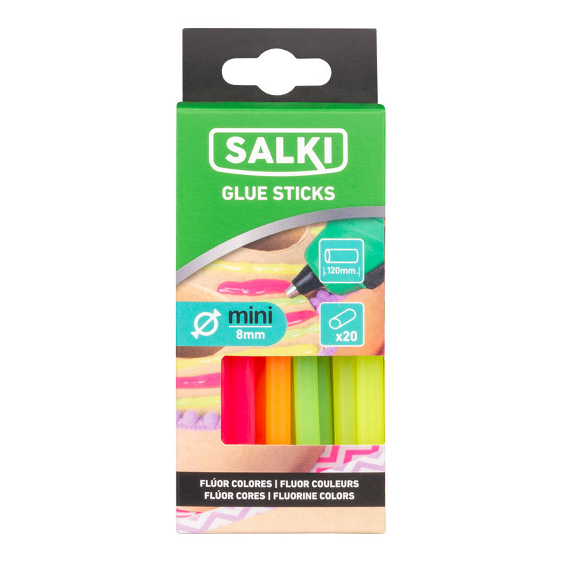 Glue Sticks Decoration And Hobby Ø8X120Mm Fluor Mix Colors 20430106 Salki