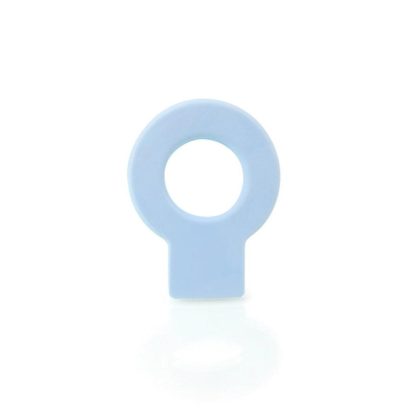 4 cuñas retenedores circulares de plástico flexible acabado en azul celeste para puertas