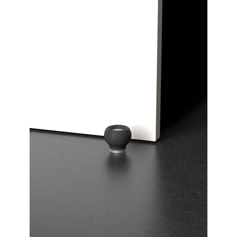 10 topes de puerta adhesivos suaves modernos de aluminio acabado negro mate