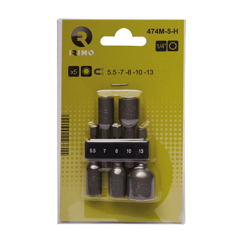 Juego 5 puntas stecker magnéticas 5,5-13mm 474m-5-h irimo