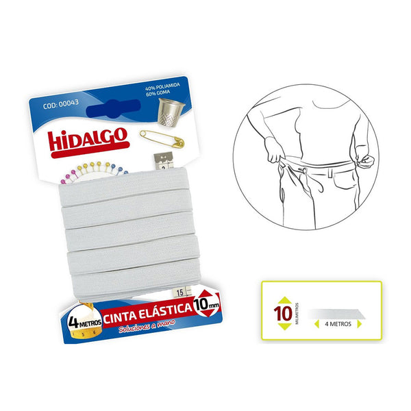 Blister Elastic Tape 10mmx4m, Hidalgo White