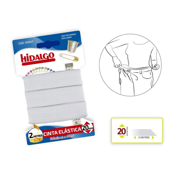 Blister Cinta Elástica, 20Mmx2Mts, Blanco Hidalgo