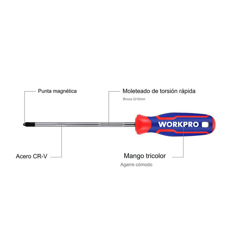 Phillips Screwdriver Ph0 X 75 Mm Workpro