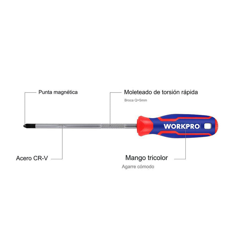 Phillips Screwdriver Ph1 X 150 Mm Workpro