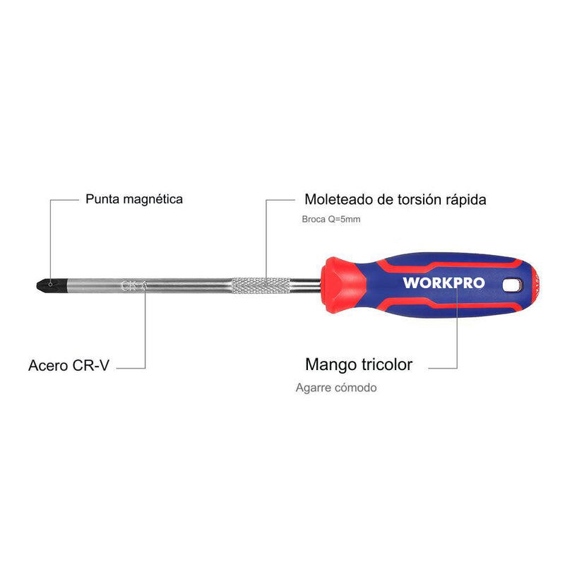 Workpro Phillips Screwdriver Ph3 X 150Mm