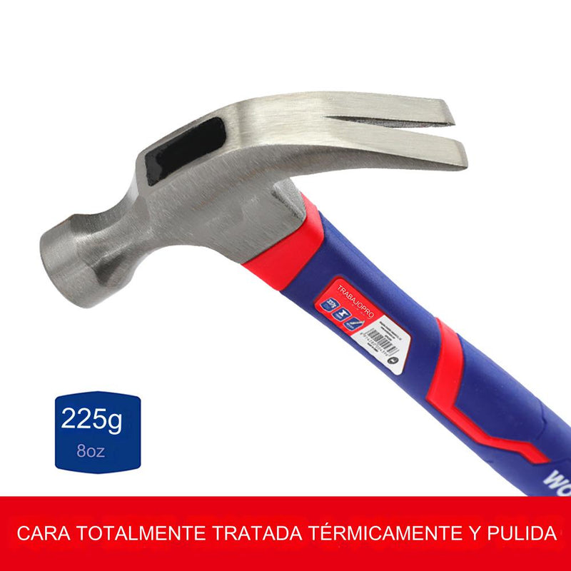 Martillo De Carpintero De 225G Con Mango De Fibra De Vidrio Workpro