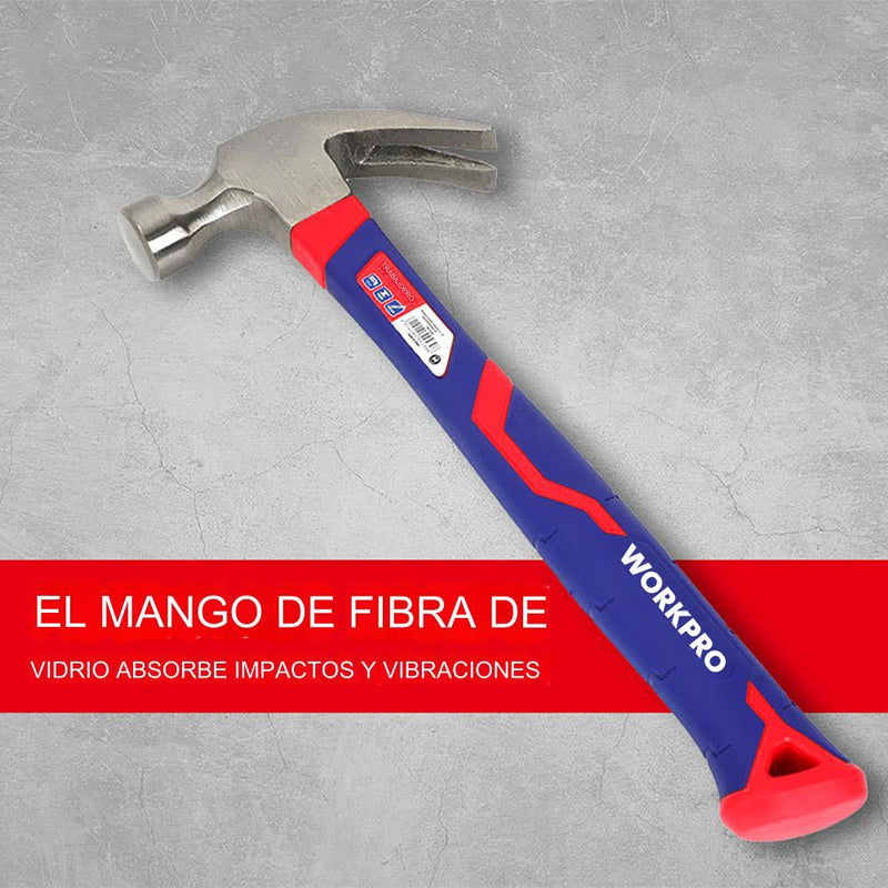 Martillo De Carpintero De 225G Con Mango De Fibra De Vidrio Workpro