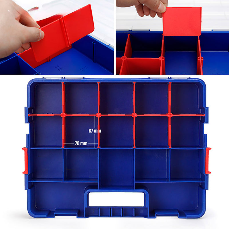 Stackable Compartment Organizer with Lid 18 Compartments Workpro