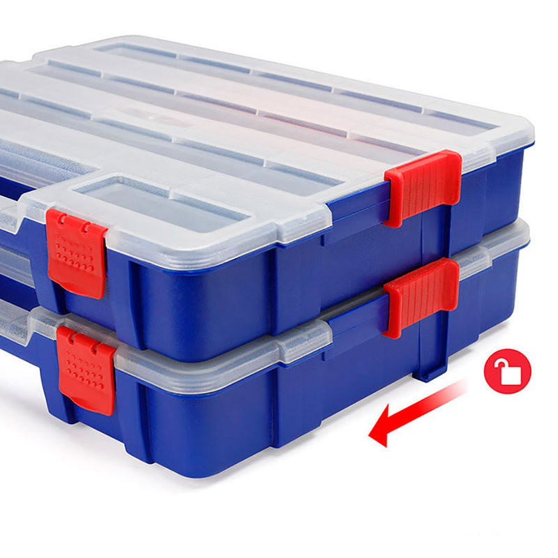 Stackable Compartment Organizer with Lid 18 Compartments Workpro