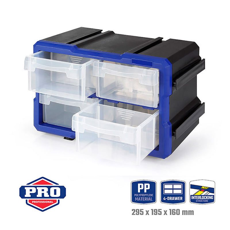 Organizador Apilable De 4 Cajones Workpro