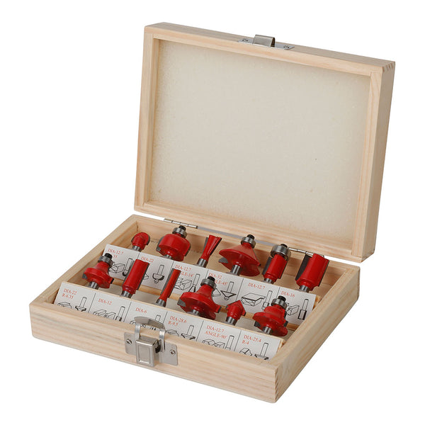 6.35mm Wood Router Bit Set 15 Pieces Workpro