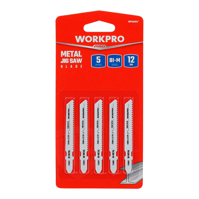 Jigsaw Blades, Set of 5 Pieces T118Bf Metal. Workpro