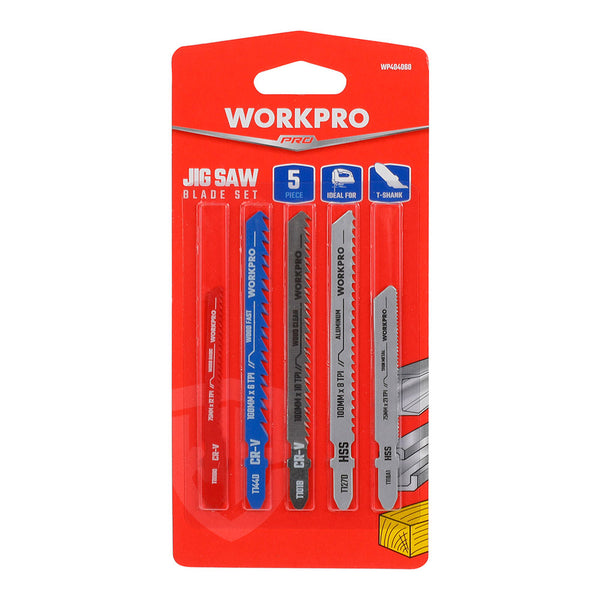 Jigsaw Blades, 5 Piece Set, Wood and Metal. Workpro