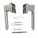 Manilla Fobos de zamak con roseta cuadrada en acabado níquel satinado para puertas