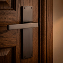 Zamak model '220' handle with rectangular plate finished in graphite for doors 