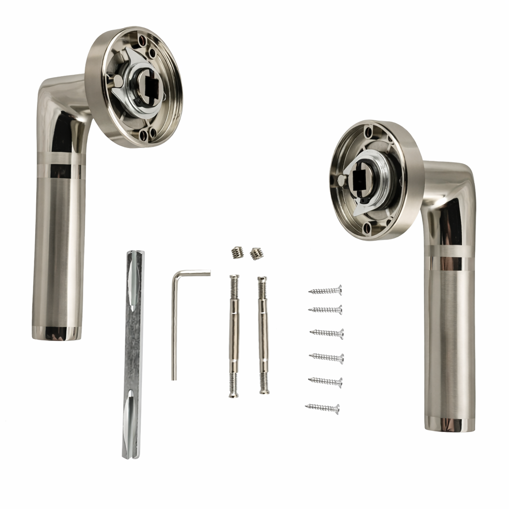 Manilla Dana con roseta redonda de aluminio para puertas