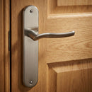 Manilla con placa ovalada y asa ondulada bicolor para puertas modelo '230'