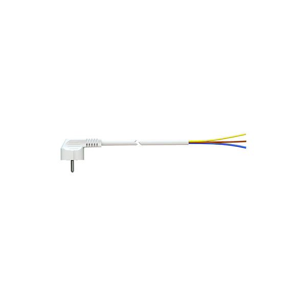 Cable With Schuko Plug 1M 3X1.5Mm 4.8Mm 16A 250V T/Tl White, Solera 7000/1,