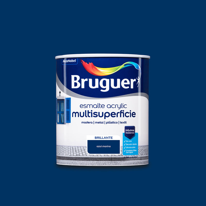 Multi-surface Glossy Acrylic Enamel Navy Blue 0.750L 5057548 Bruguer