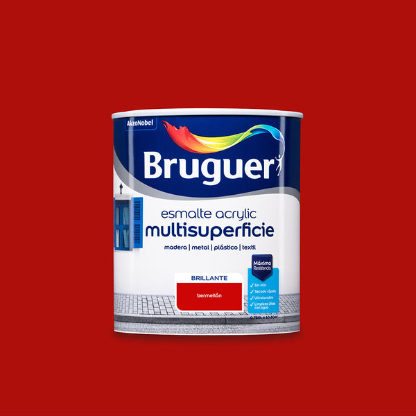 Multi-surface acrylic enamel glossy vermilion 0.750L Bruguer