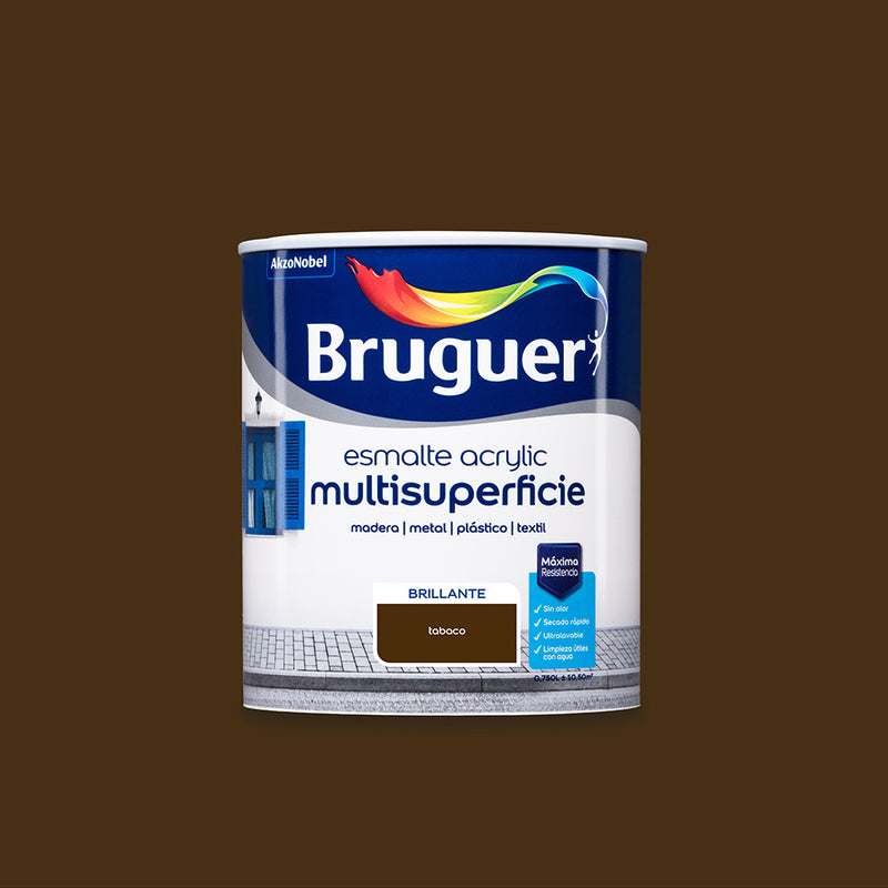 Acrylic Multi-Surface Gloss Enamel Tobacco 0.750L 5057514 Bruguer