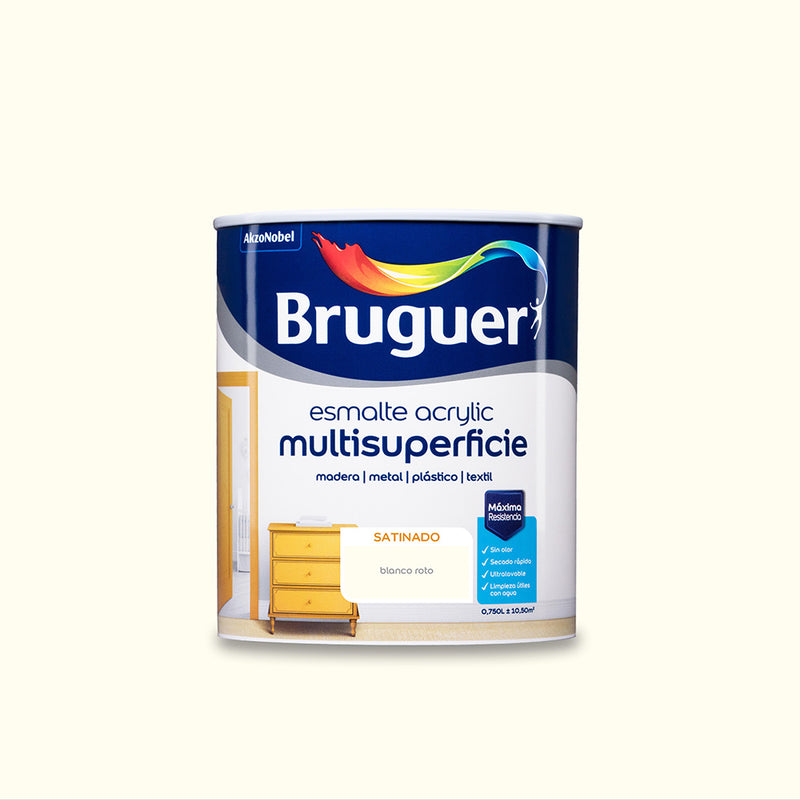 Acrylic Multi-Surface Enamel Satin Off-White 0.750L 5298130 Bruguer