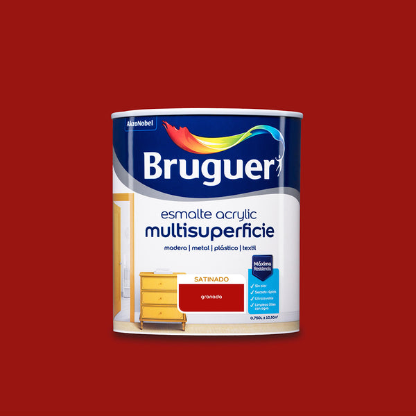 Satin Multi-Surface Acrylic Enamel 0.750L Granada 5057494 Bruguer